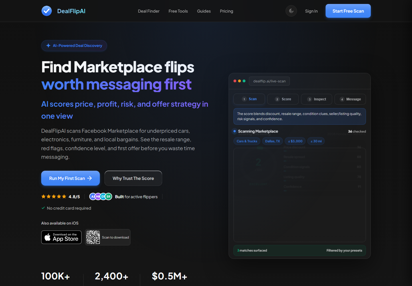 DealFlip AI homepage screenshot